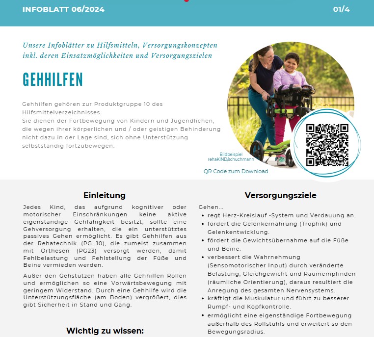 Infoblatt Gehhilfen, Kompaktes Wissen zur Versorgung