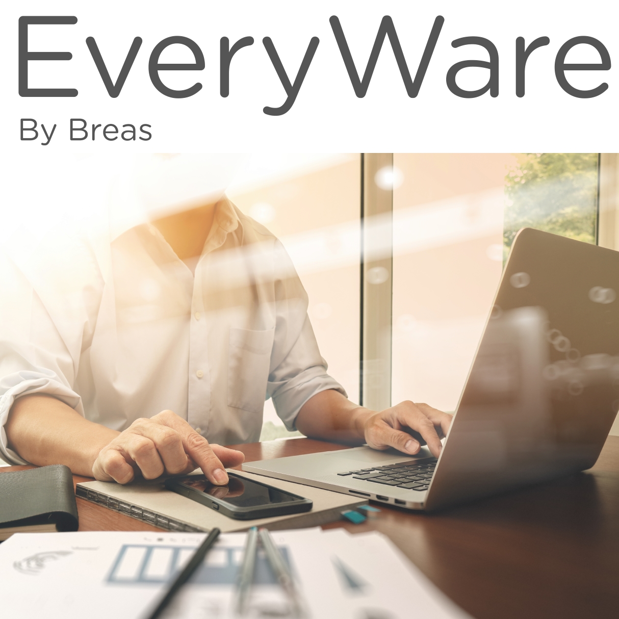 EveryWare Telemonitoring Software, Mann mit Laptop